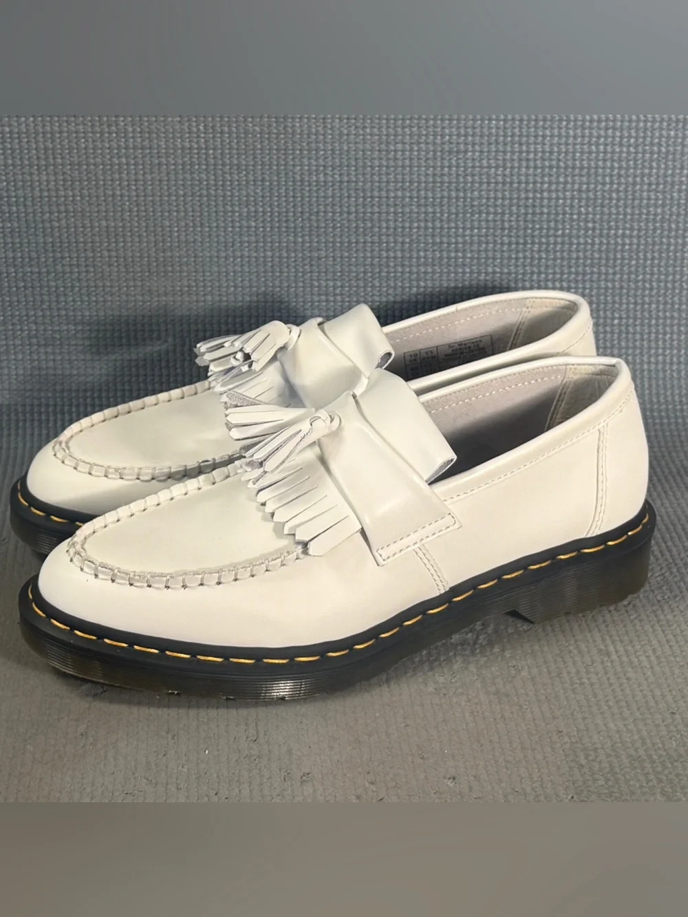 Dr. Martens Adrian Yellow Stitch Leather Tassel Loafers Slip On Women’s Size 12